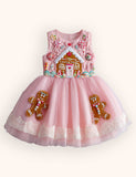 Tulle Gingerbread Embroidered Dress