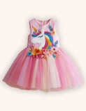 Flower Unicorn Party Tulle Dress