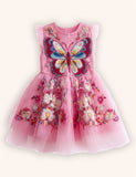 Floral Butterfly Embroidered Party Tulle Dress