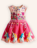 Tulle Floral Unicorn Appliqué Dress