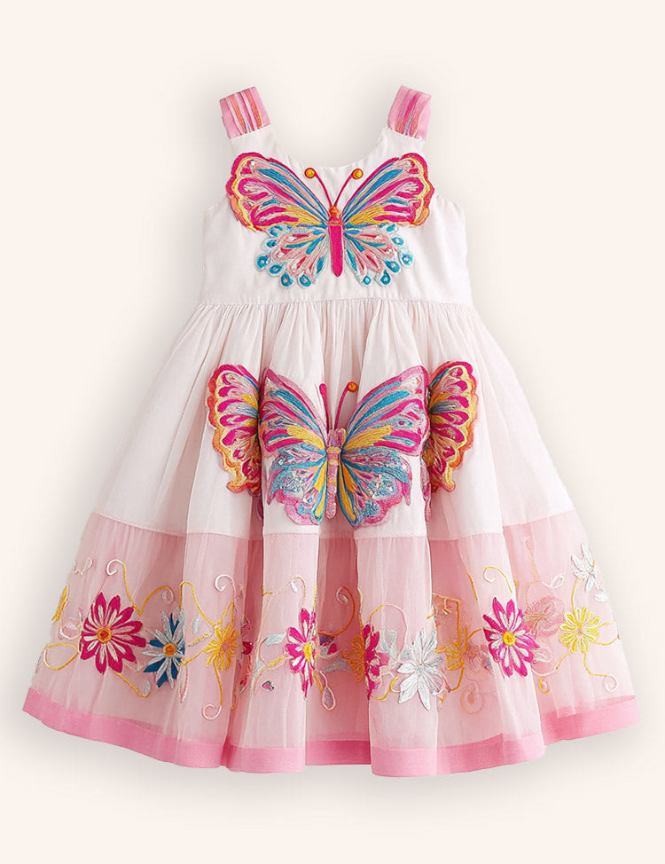 Multi Butterfly Appliqué Dress