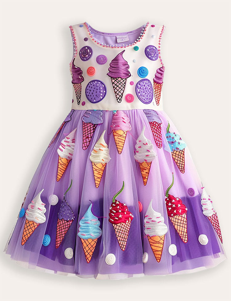 Robe de tulle de crème glacée amusante