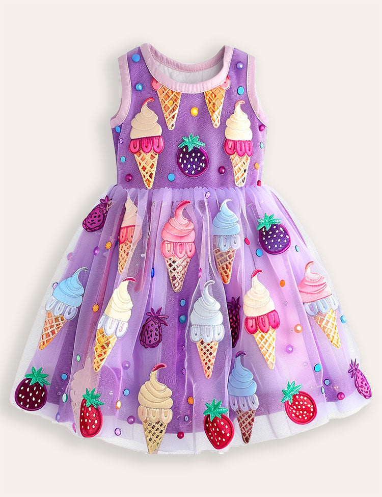 Robe de tulle de crème glacée amusante