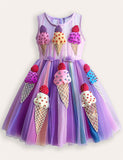 Robe en tulle applique de crème glacée amusante