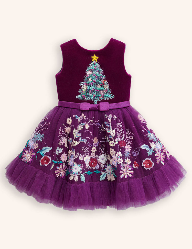Christmas Tree Tulle Appliqué Dress
