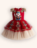 Festival Nutcrackers Tassel Tulle Appliqué Dress