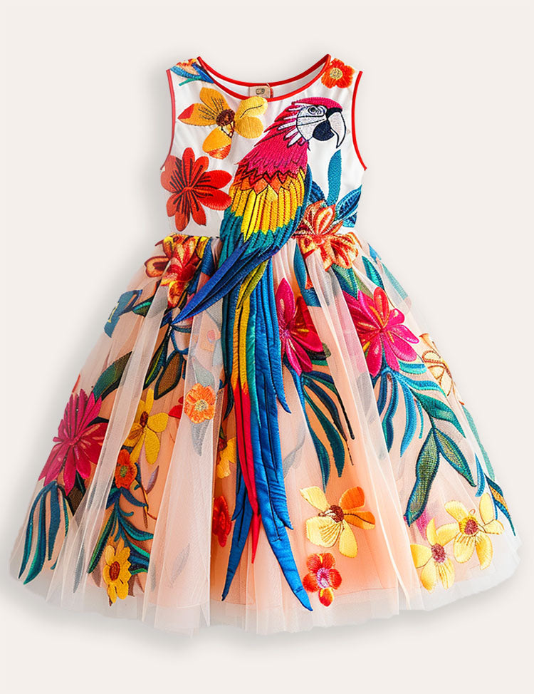 Parrot Tulle Party Dress