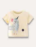 T-shirt con applicazione di unicorno