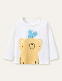 Bear and Squirrel Printed Long-Sleeved T-shirt - Mini Taylor