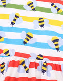 Bee Print Striped Dress - Mini Taylor