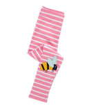 Bee&Flower Appliqué Knitted Striped Leggings - Mini Taylor