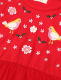 Bird Appliqué Flower Embroidered Long Sleeve Dress - Mini Taylor