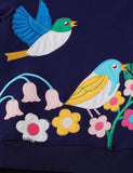 Bird Flower Appliqué Sweatshirt - Mini Taylor