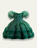 Bow Print Mesh Party Dress - Mini Taylor