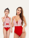 Bow Striped Printed Family Matching Swimsuit - Mini Taylor