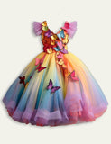 Butterfly Appliqué Tulle Long Dress