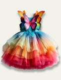 Robe en tulle imprimée papillons