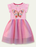 Butterfly Embroidered Short Sleeve Dress