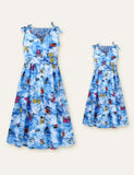 Butterfly Printed Family Matching Dress