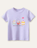 ケーキデザートプリントTシャツ