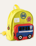 Karikatūra autobuss skolēnu soma mugursoma