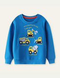 Cartoon Car Embroidered Sweatshirt