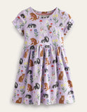 Cartoon Cat Printed Dress - Mini Taylor