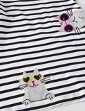 Cartoon Cat Striped Dress - Mini Taylor