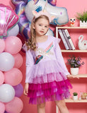 Cartoon Embroidered Unicorn Mesh Party Dress - Mini Taylor