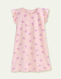 Cartoon Floral Flying Sleeve Pajamas - Mini Taylor