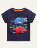 Cartoon-Patch-Dinosaurier-T-Shirt