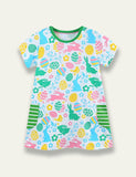 Cartoon Printed Pocket Princess Dress - Mini Taylor