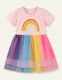 Cartoon Rainbow Mesh Dress