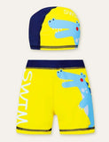 Cartoon Swimming Shorts + Swimming Cap - Mini Taylor