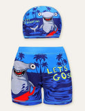 Cartoon Swimming Shorts + Swimming Cap - Mini Taylor