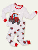 Pyjama mit Cartoon-Traktor-Aufdruck