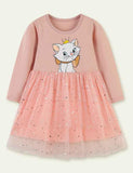 Cat Printing Long Sleeve Dress - Mini Taylor