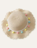 Color Fur Ball Vacation Straw Hat - Mini Taylor