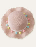 Color Fur Ball Vacation Straw Hat - Mini Taylor