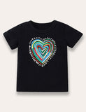 Colorful Heart Print T-shirt - Mini Taylor