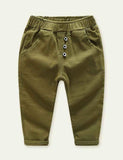 Cotton Solid Color Casual Pants