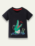 Crocodile-embroidered Crewneck T-shirt - Mini Taylor