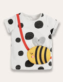 Cute Bee Appliqué T-shirt