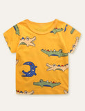 T-shirt carina con stampa dinosauro