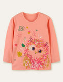 Cute Owl Printed Long Sleeve T-shirt - Mini Taylor