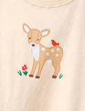 Deer and Bird Printed Long-Sleeved T-shirt - Mini Taylor