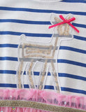 Deer Striped Mesh Dress - Mini Taylor