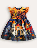 Kleid mit Halloween-Hexe-Applikation