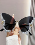 Diamond Butterfly Rimless Sunglasses - Mini Taylor