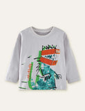 T-shirt a maniche lunghe stampata Dinobot